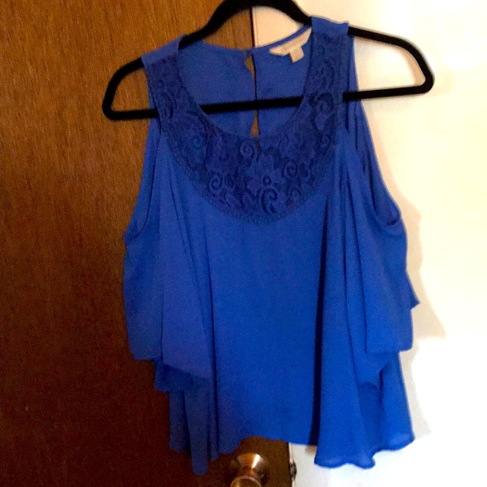 Royal Blue Cold Shoulder Top